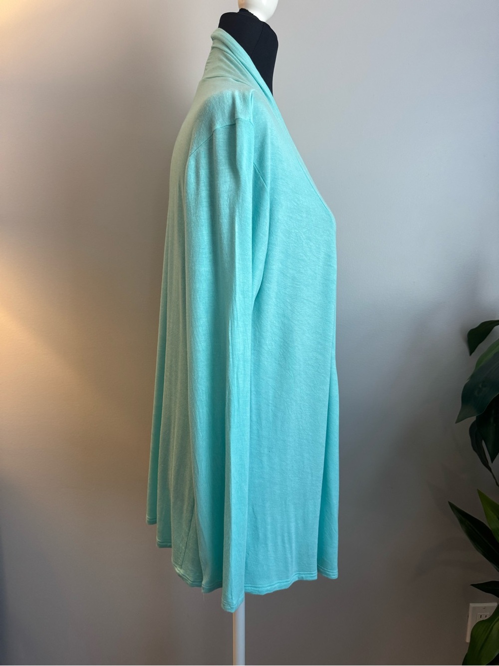 Zenana Premium Light Aqua Open-Front Women's Cardigan - Picture 3 of 4
